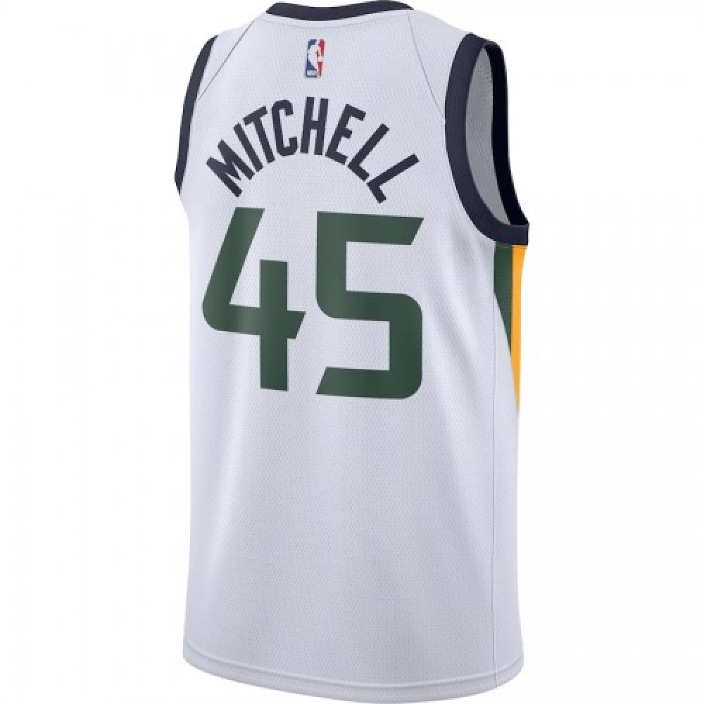 Men's Utah Jazz Donovan Mitchell #45 White Swingman Jersey - Association Edition-Pro Kit Vault | Brand New 26/27 Sports Jerseys